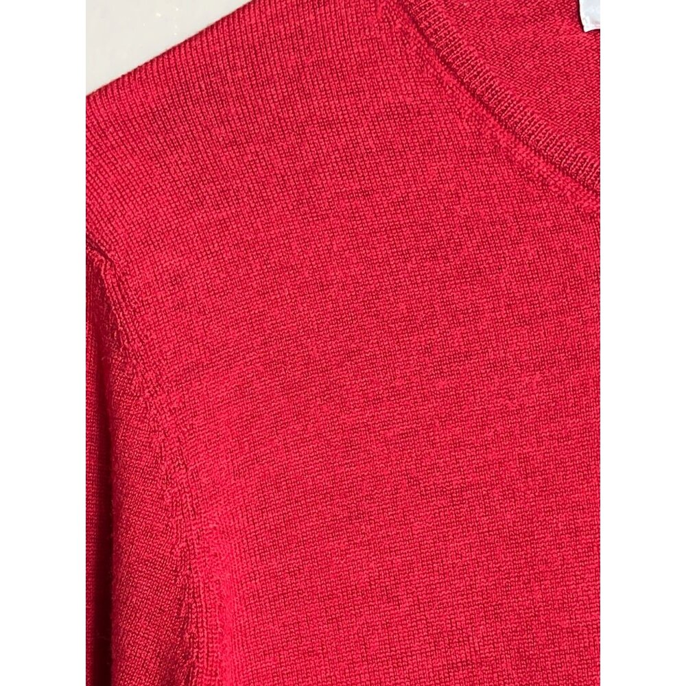 Vtg Pursuits Ltd Wool V-neck Sweater Red Pullover Preppy Classic Capsule Women M - Picture 7 of 8